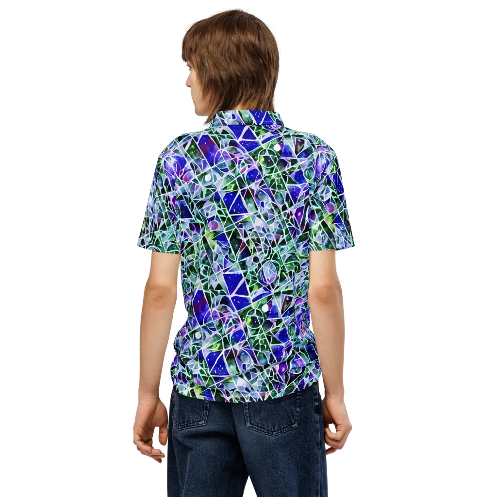 Prismatic Shatter on Men's Slim Fit Polo Shirt — Back
