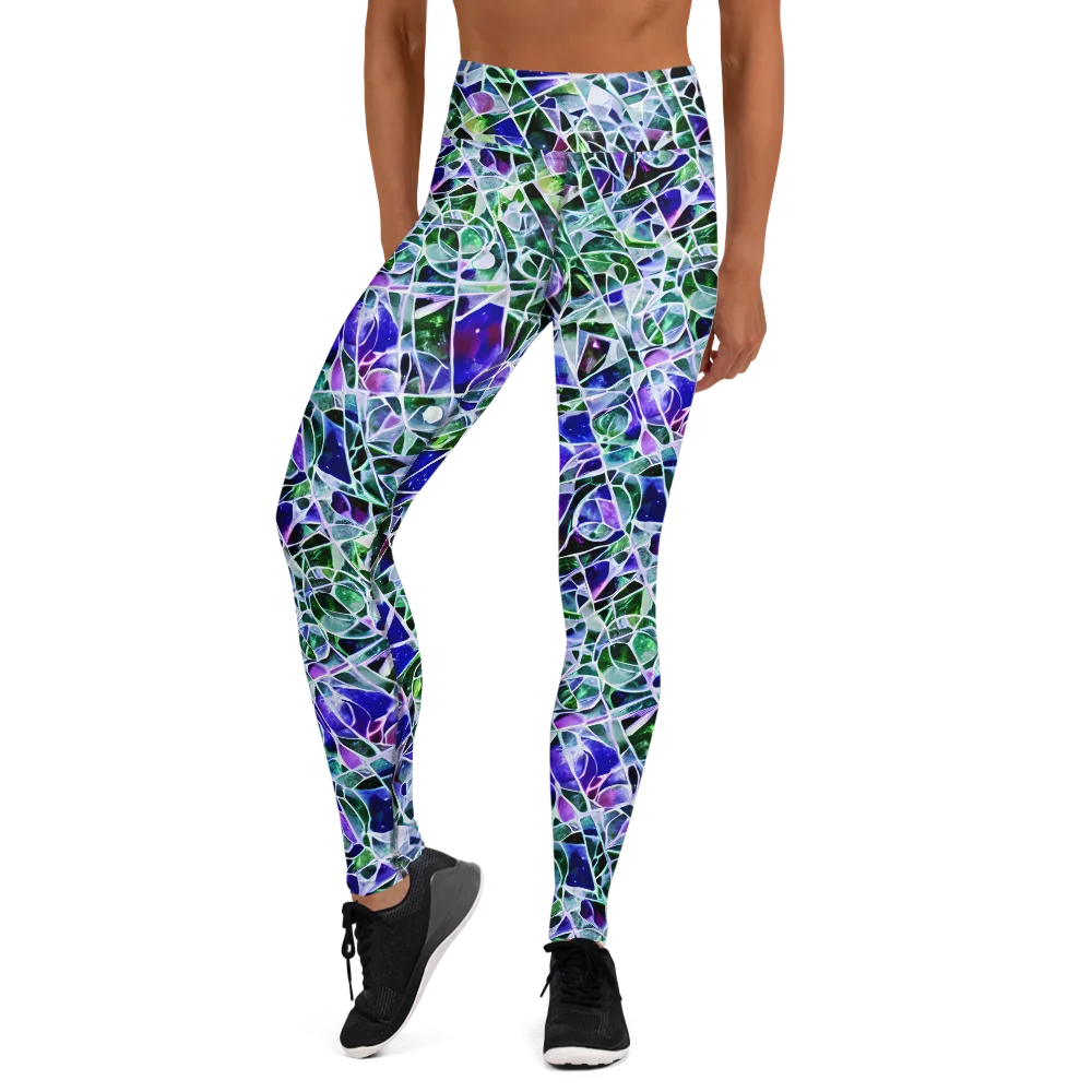 Prismatic Shatter on Yoga Leggings — Front