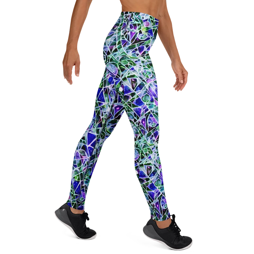 Prismatic Shatter on Yoga Leggings — Right
