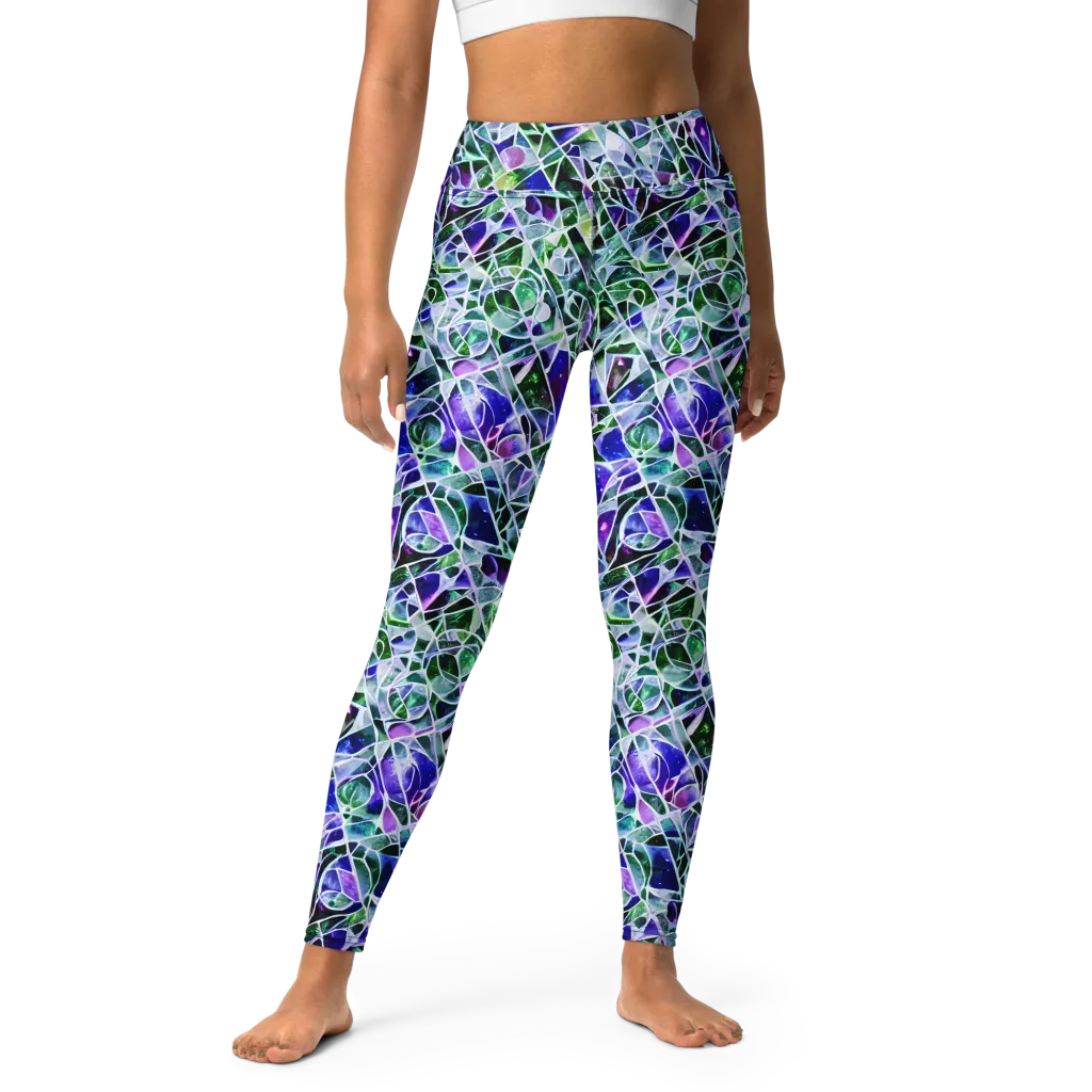 Prismatic Shatter on Yoga Leggings — Front