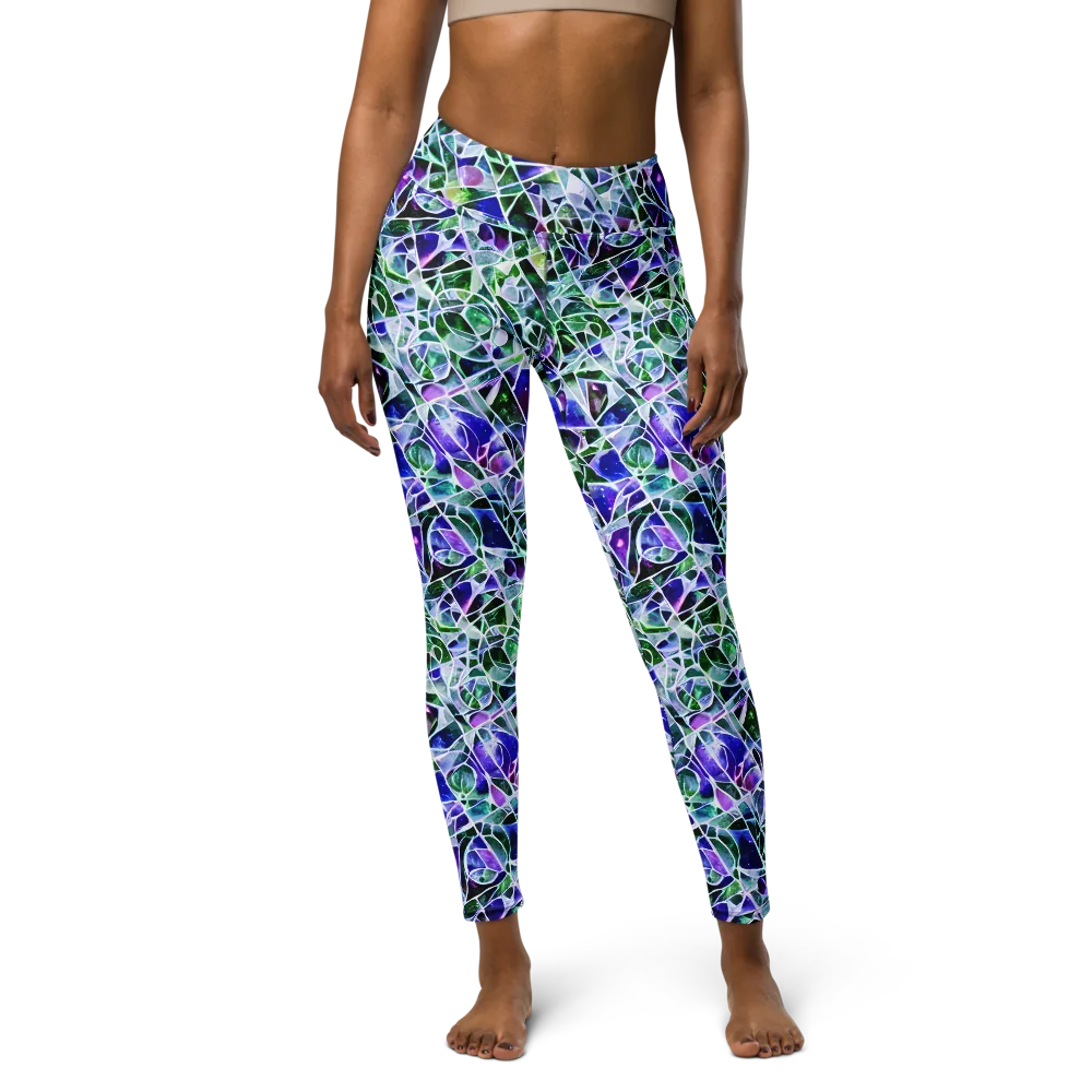Prismatic Shatter on Yoga Leggings — Front