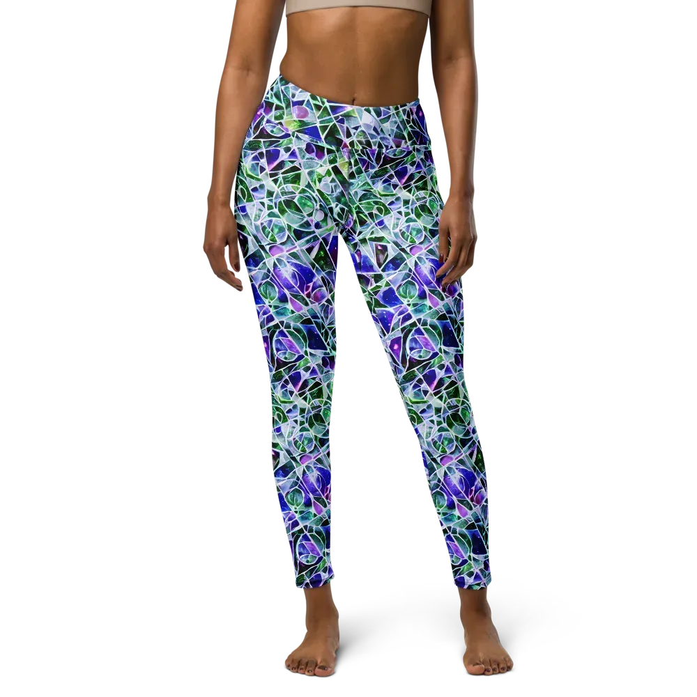 Prismatic Shatter on Yoga Leggings — Front