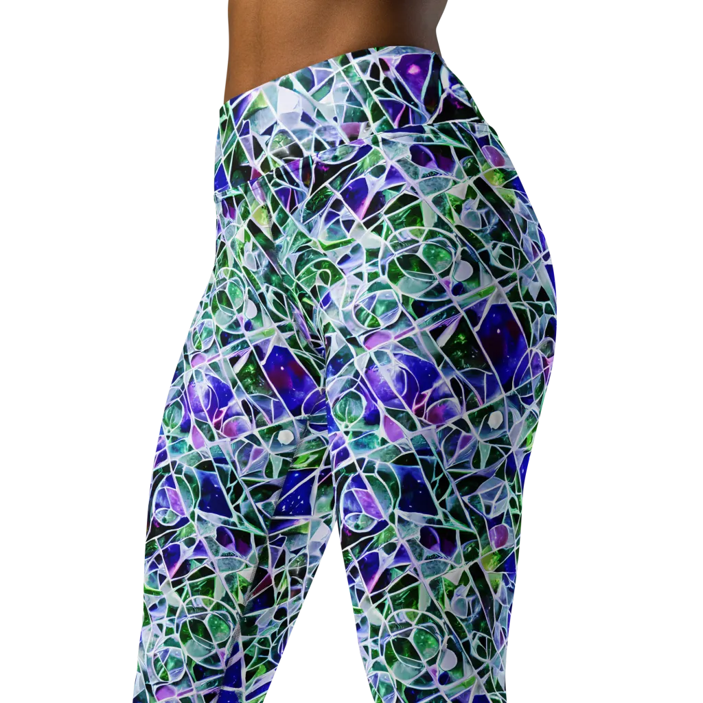 Prismatic Shatter on Yoga Leggings — Left Front