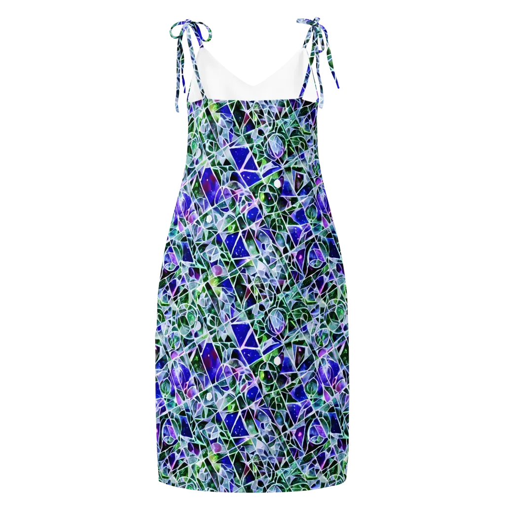 Prismatic Shatter on Slip Dress — Back