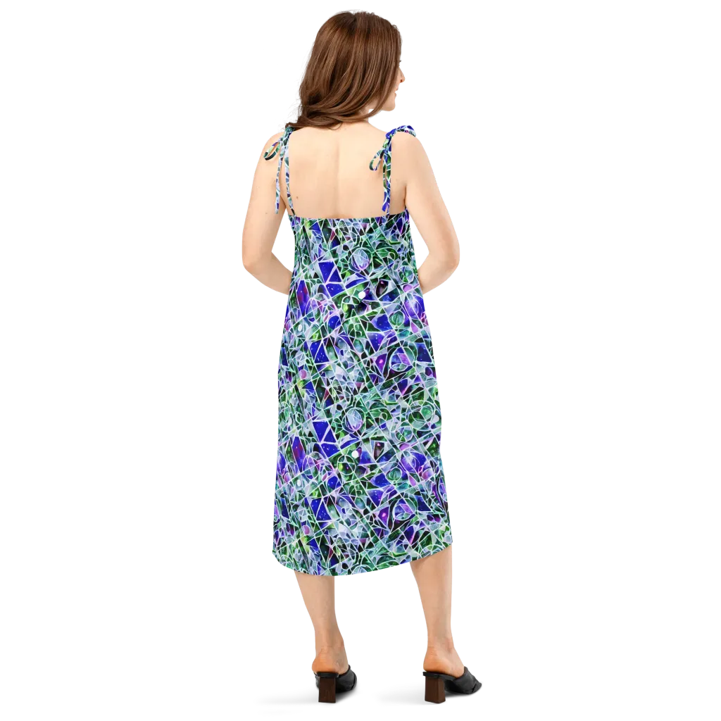 Prismatic Shatter on Slip Dress — Back
