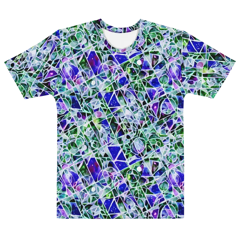 Prismatic Shatter on Men's Cotton Crew Neck T-Shirt — Front