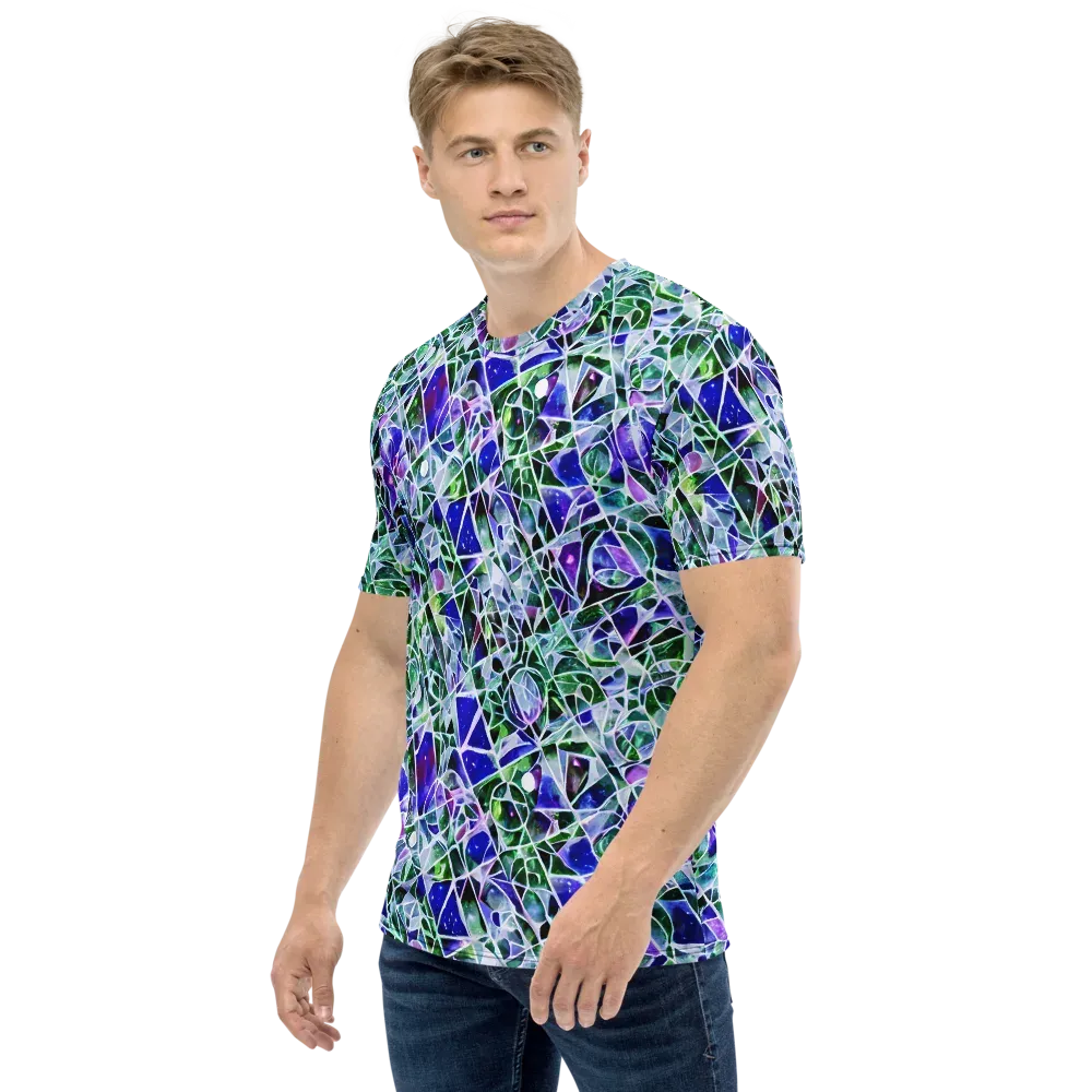 Prismatic Shatter on Men's Crew Neck T-Shirt — Left