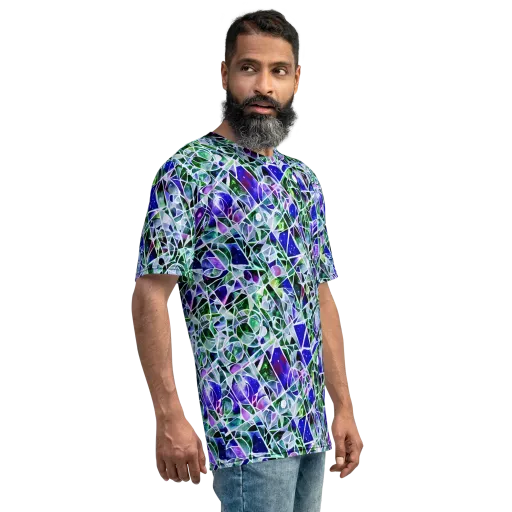 Prismatic Shatter on a Men's Crew Neck T-Shirt
