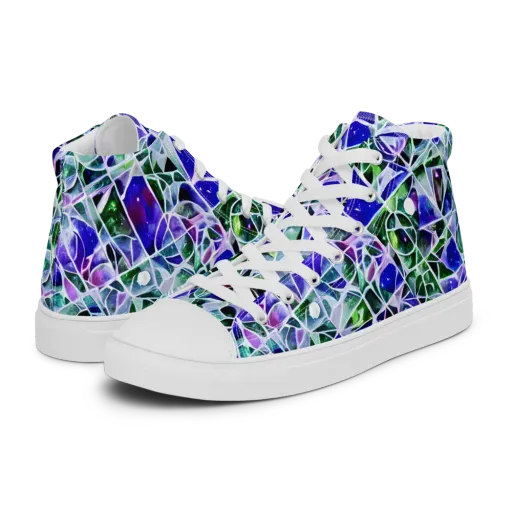 Prismatic Shatter on a Men's High Top Canvas Shoes