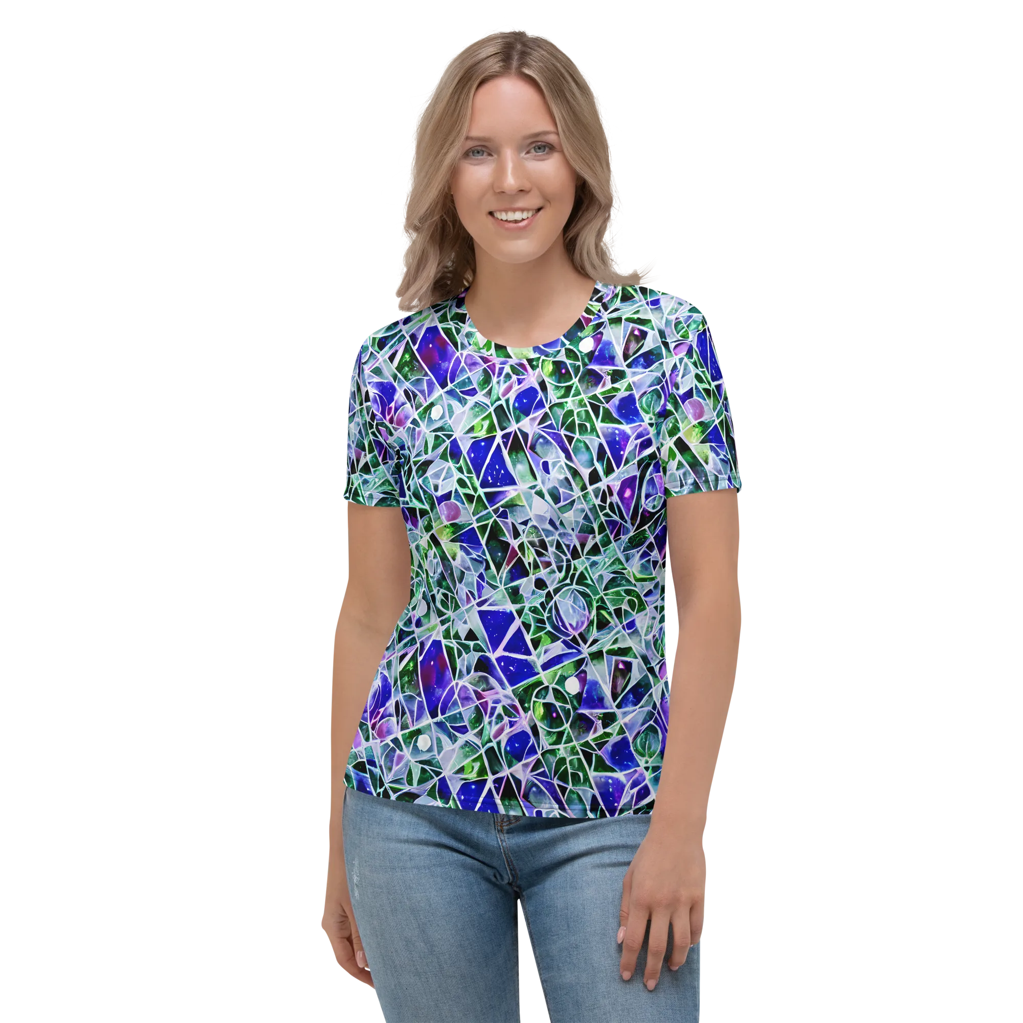 Prismatic Shatter on Women's Crew Neck T-Shirt — Front