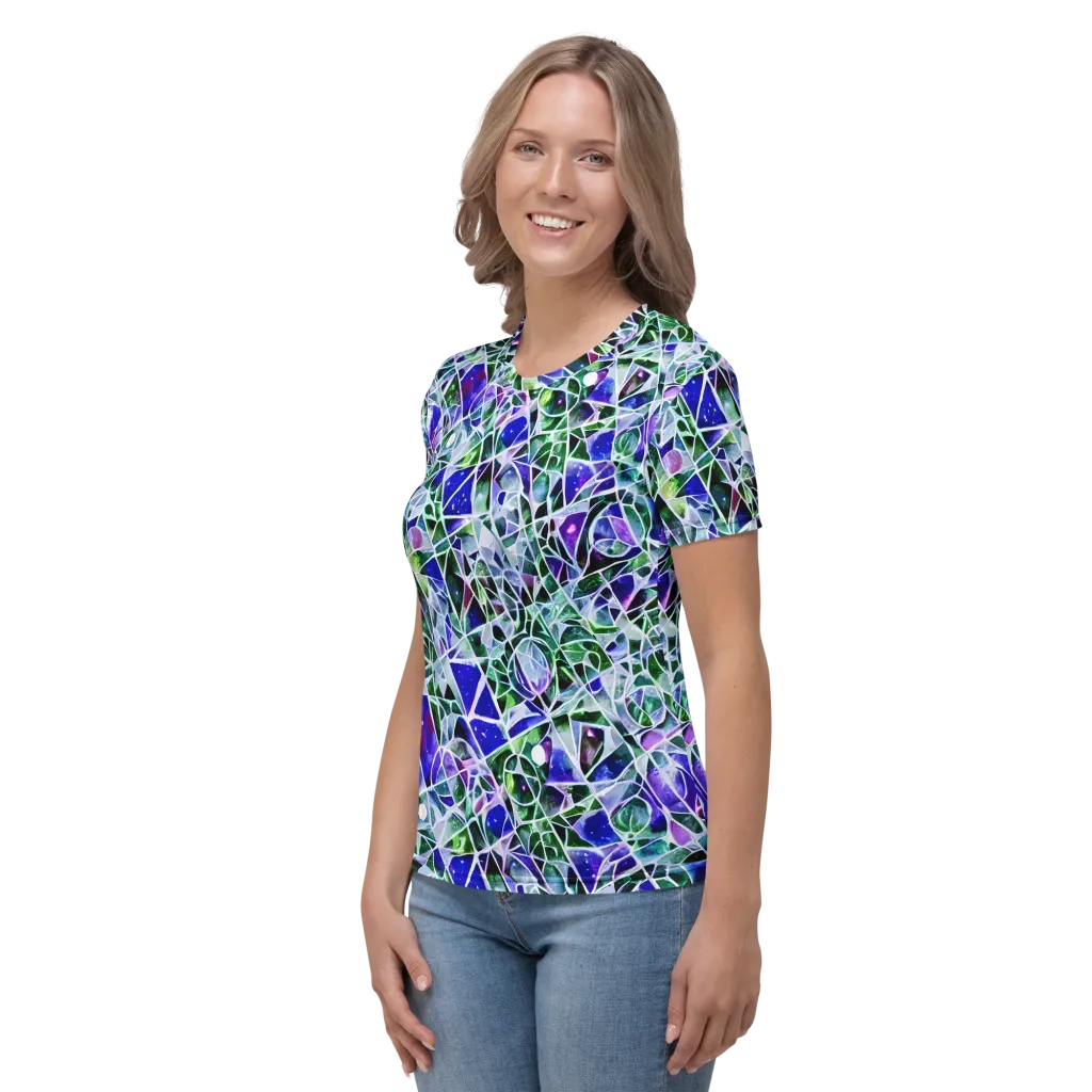 Prismatic Shatter on Women's Crew Neck T-Shirt — Left