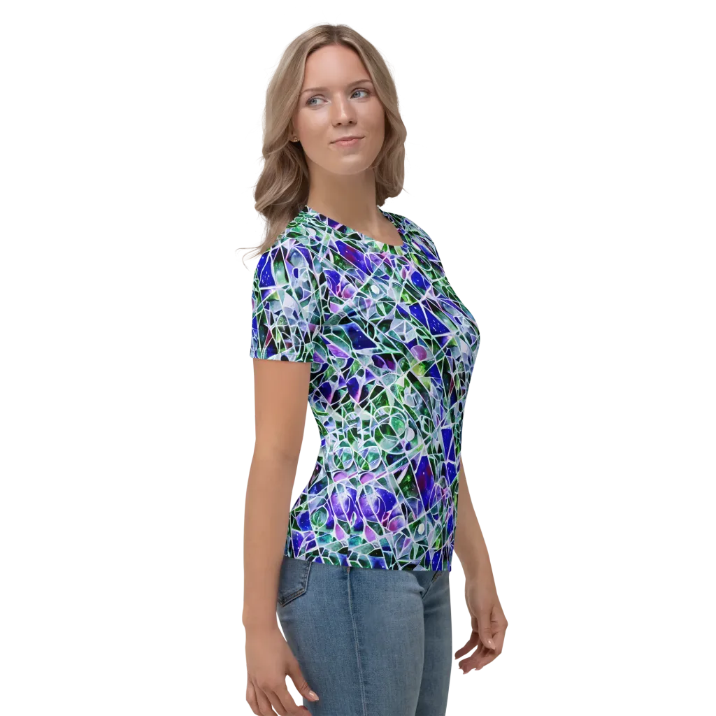 Prismatic Shatter on Women's Crew Neck T-Shirt — Right