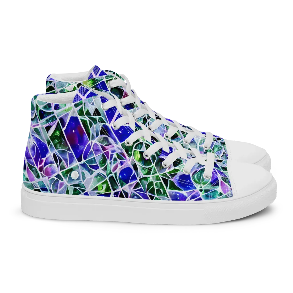 Prismatic Shatter on Women's High Top Canvas Shoes — Right