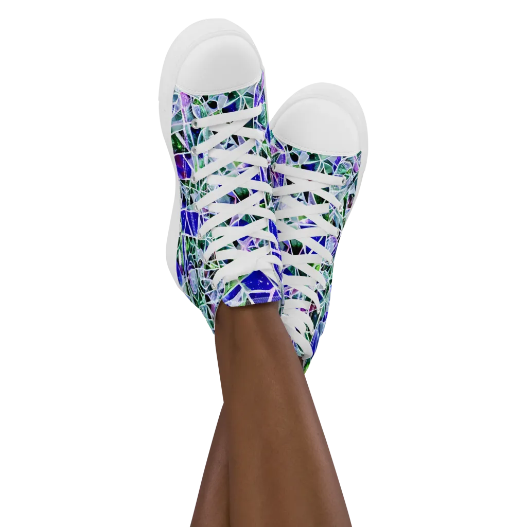 Prismatic Shatter on Women's High Top Canvas Shoes — Front