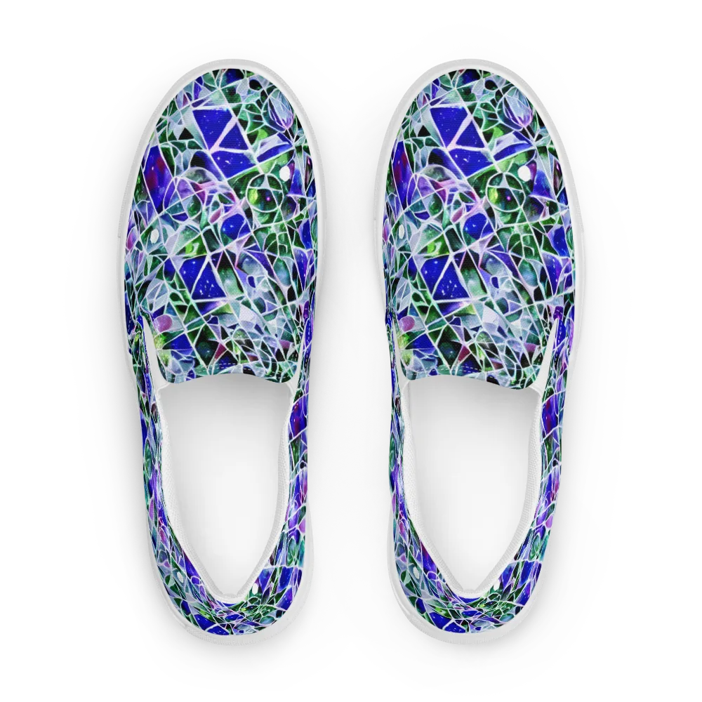 Prismatic Shatter on Men's Slip-On Canvas Shoes — Front