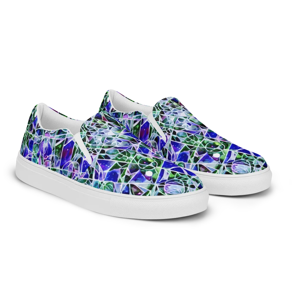 Prismatic Shatter on Men's Slip-On Canvas Shoes — Right Front