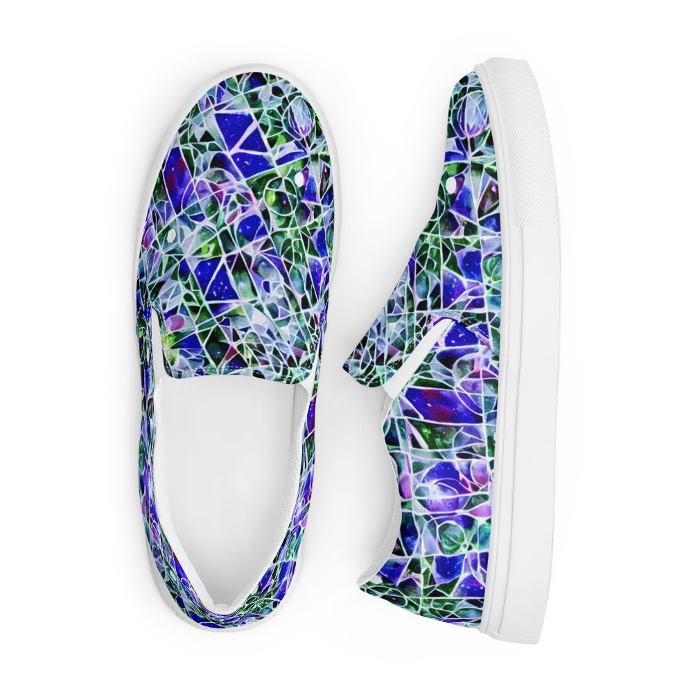 Prismatic Shatter on Men's Slip-On Canvas Shoes — Front