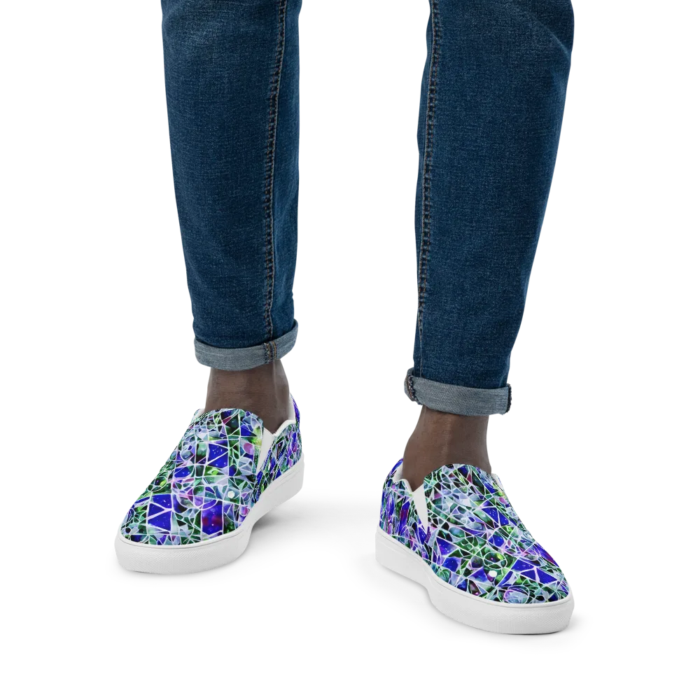 Prismatic Shatter on Men's Slip-On Canvas Shoes — Front
