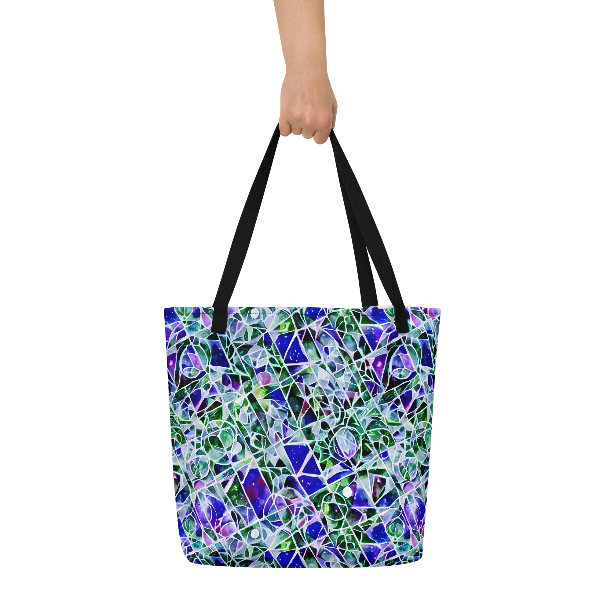 Prismatic Shatter on Large Tote Bag W/ Pocket — Front