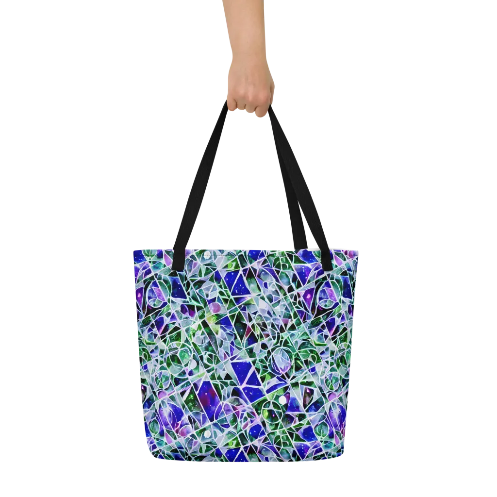Prismatic Shatter on Large Tote Bag W/ Pocket — Front