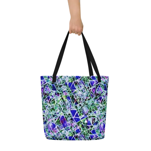 Prismatic Shatter on a Large Tote Bag W/ Pocket