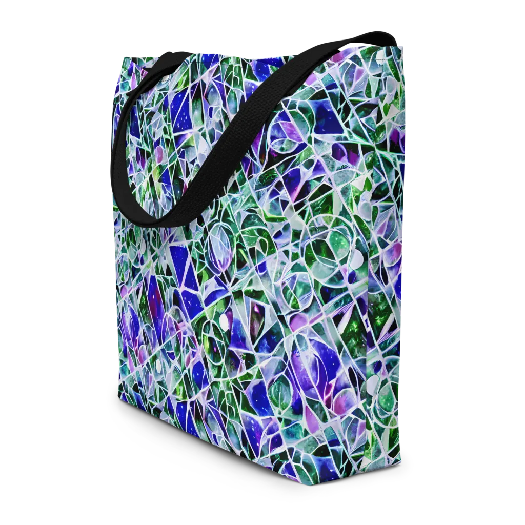 Prismatic Shatter on Large Tote Bag W/ Pocket — Front