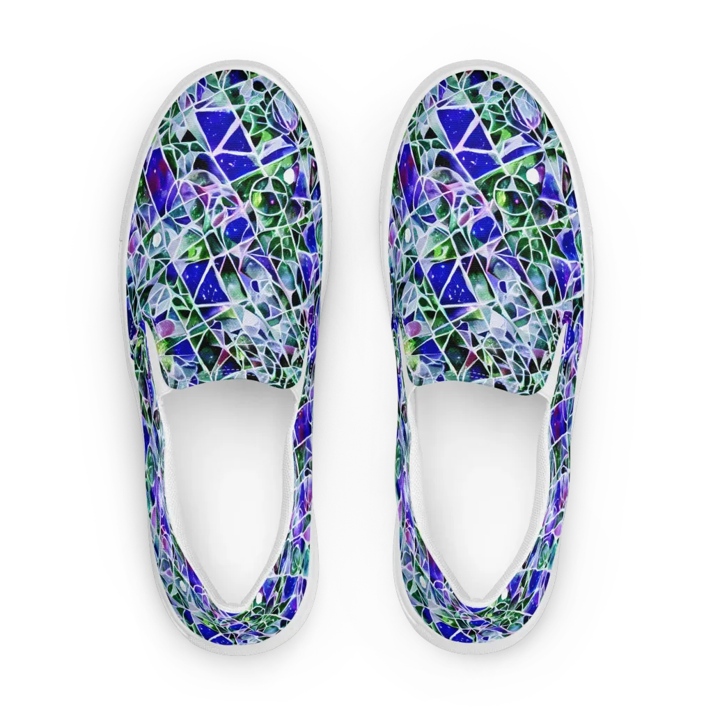 Prismatic Shatter on Women's Slip-On Canvas Shoes — Front