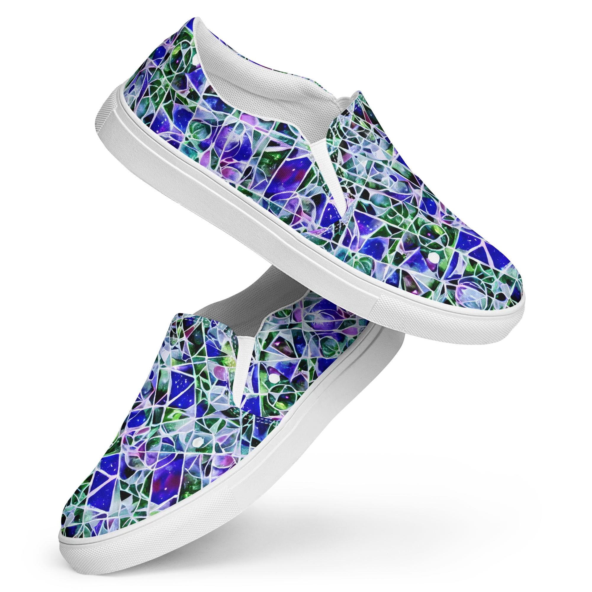 Prismatic Shatter on Women's Slip-On Canvas Shoes — Front