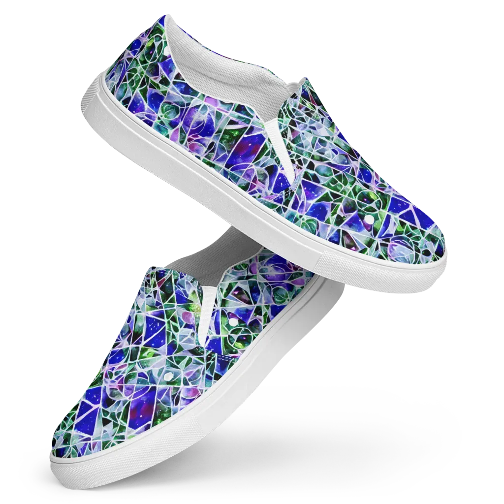 Prismatic Shatter on Women's Slip-On Canvas Shoes — Front