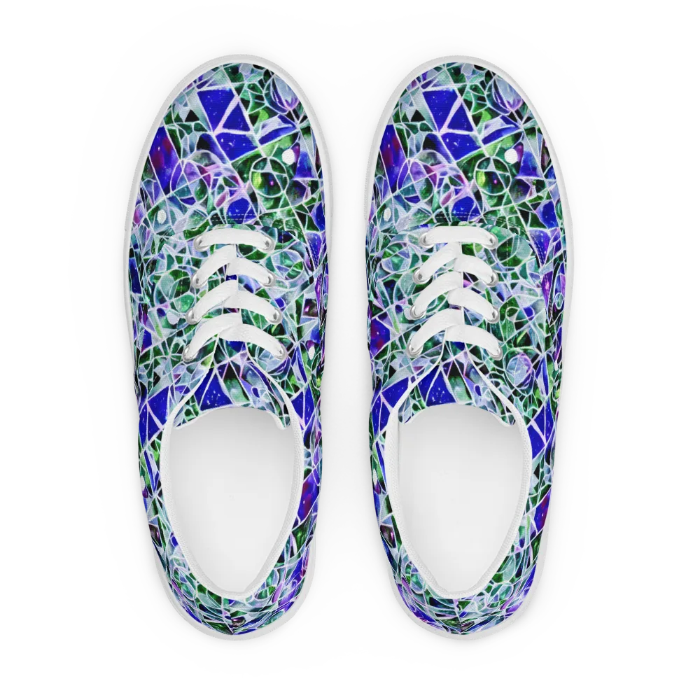 Prismatic Shatter on Men's Lace-Up Canvas Shoes — Front