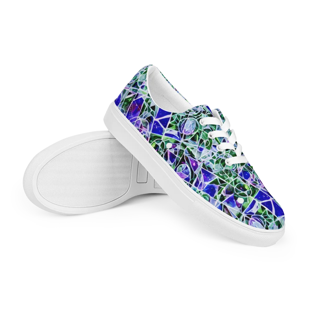 Prismatic Shatter on Men's Lace-Up Canvas Shoes — Right Front