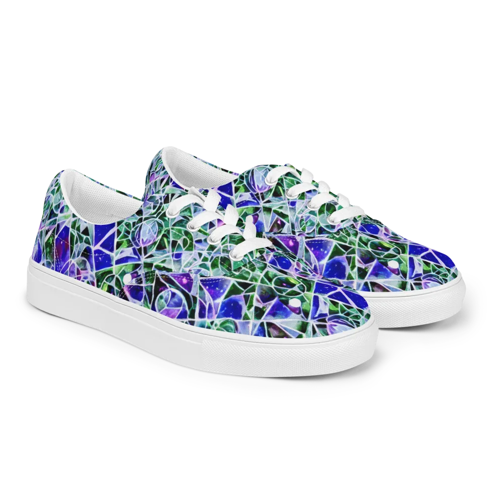Prismatic Shatter on Men's Lace-Up Canvas Shoes — Right Front