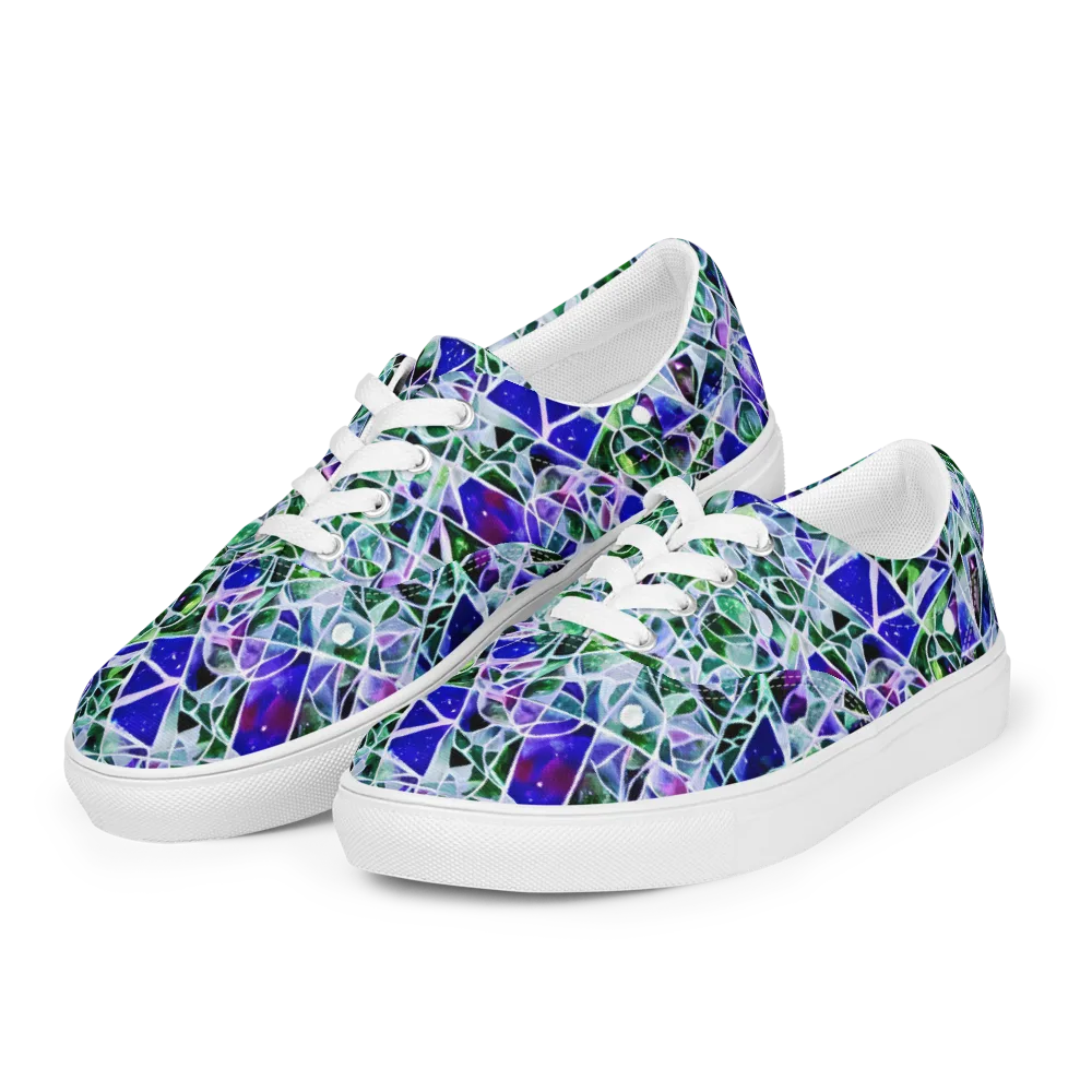 Prismatic Shatter on Men's Lace-Up Canvas Shoes — Left Front