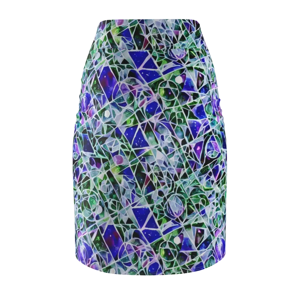 Prismatic Shatter on Pencil Skirt — Back