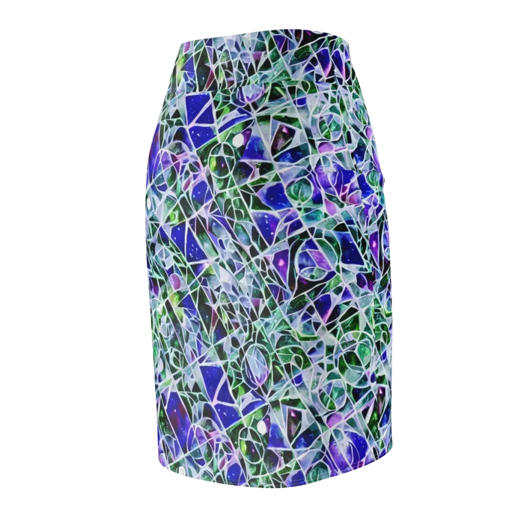 Prismatic Shatter on Pencil Skirt — Back Side
