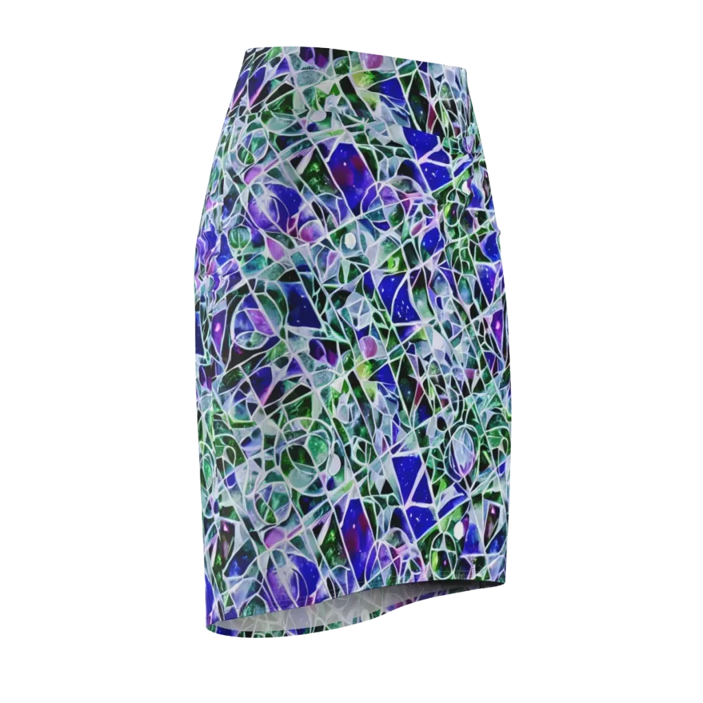 Prismatic Shatter on Pencil Skirt — Front Side
