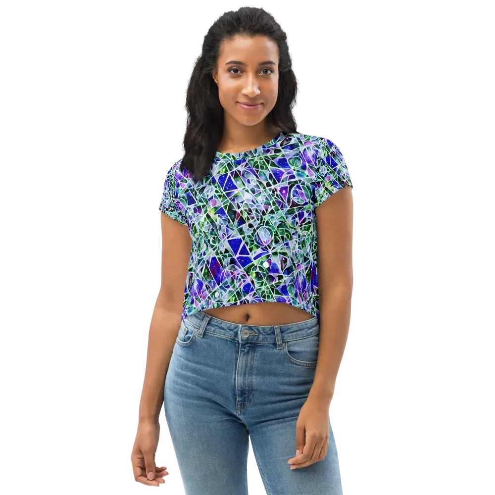 Prismatic Shatter on Crop Tee — Front