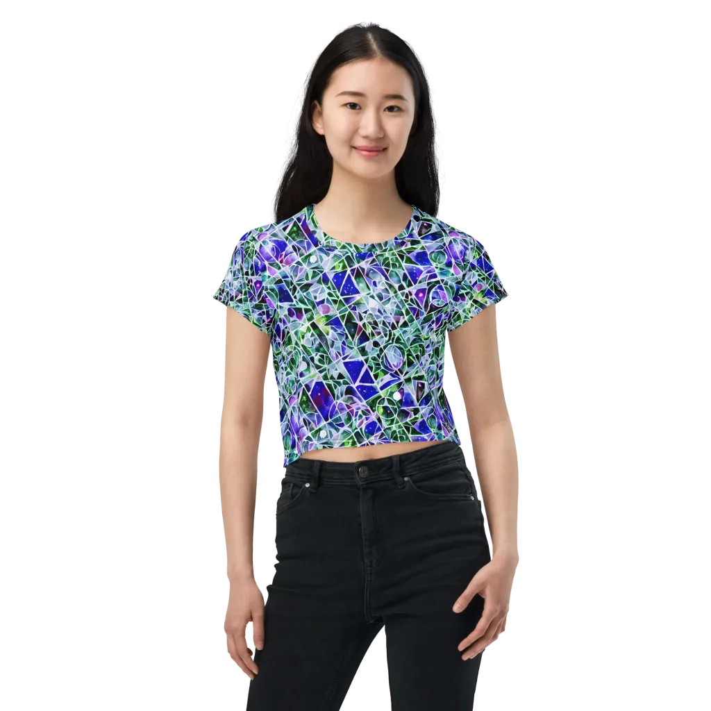 Prismatic Shatter on Crop Tee — Front