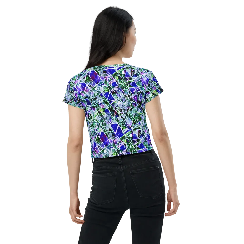 Prismatic Shatter on Crop Tee — Back