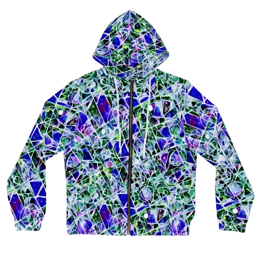 Prismatic Shatter on a Women's Full-Zip Hoodie