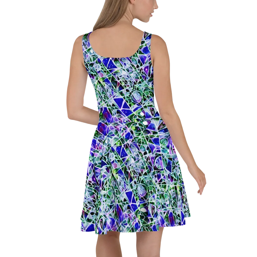 Prismatic Shatter on Skater Dress — Back
