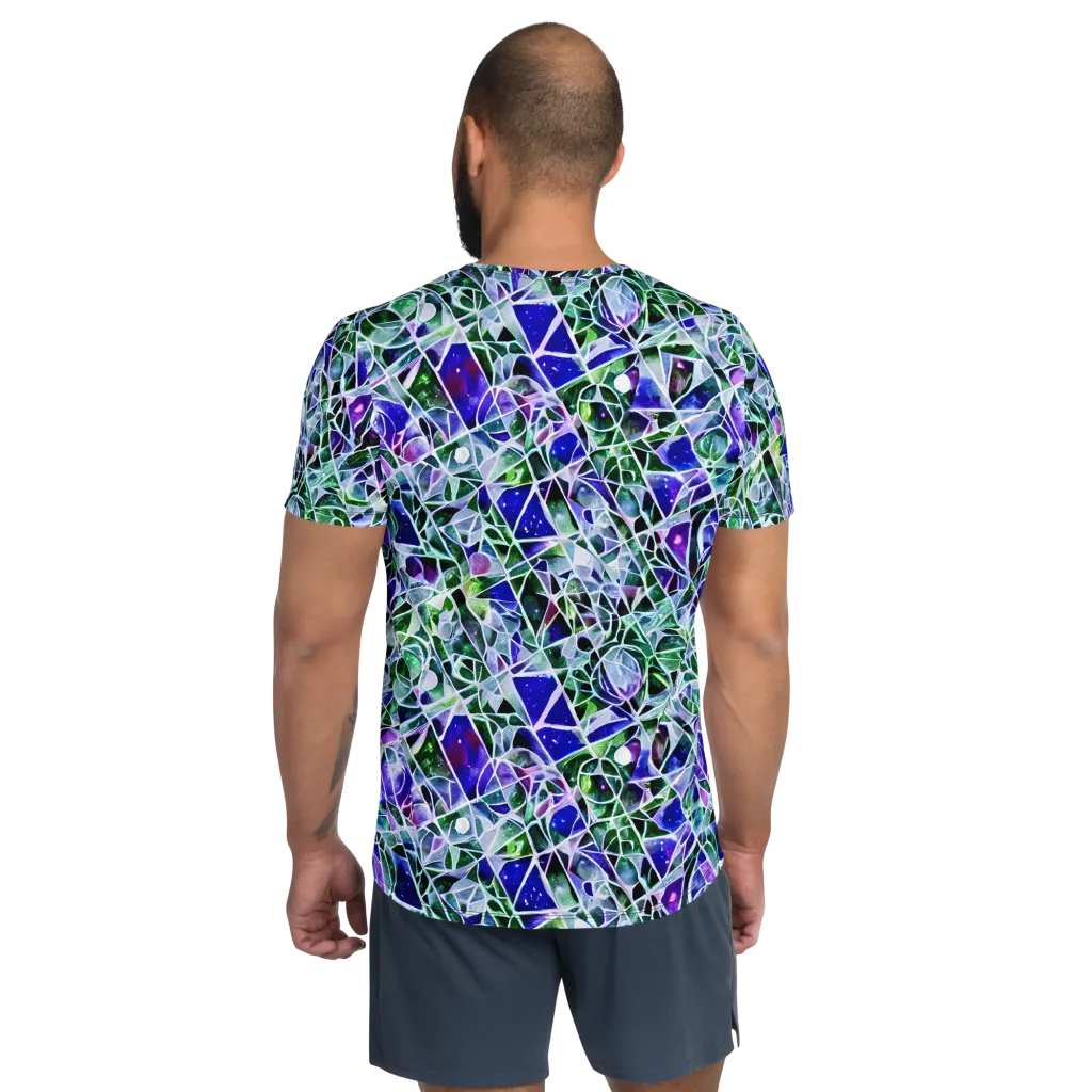 Prismatic Shatter on Men's Athletic T-Shirt — Back