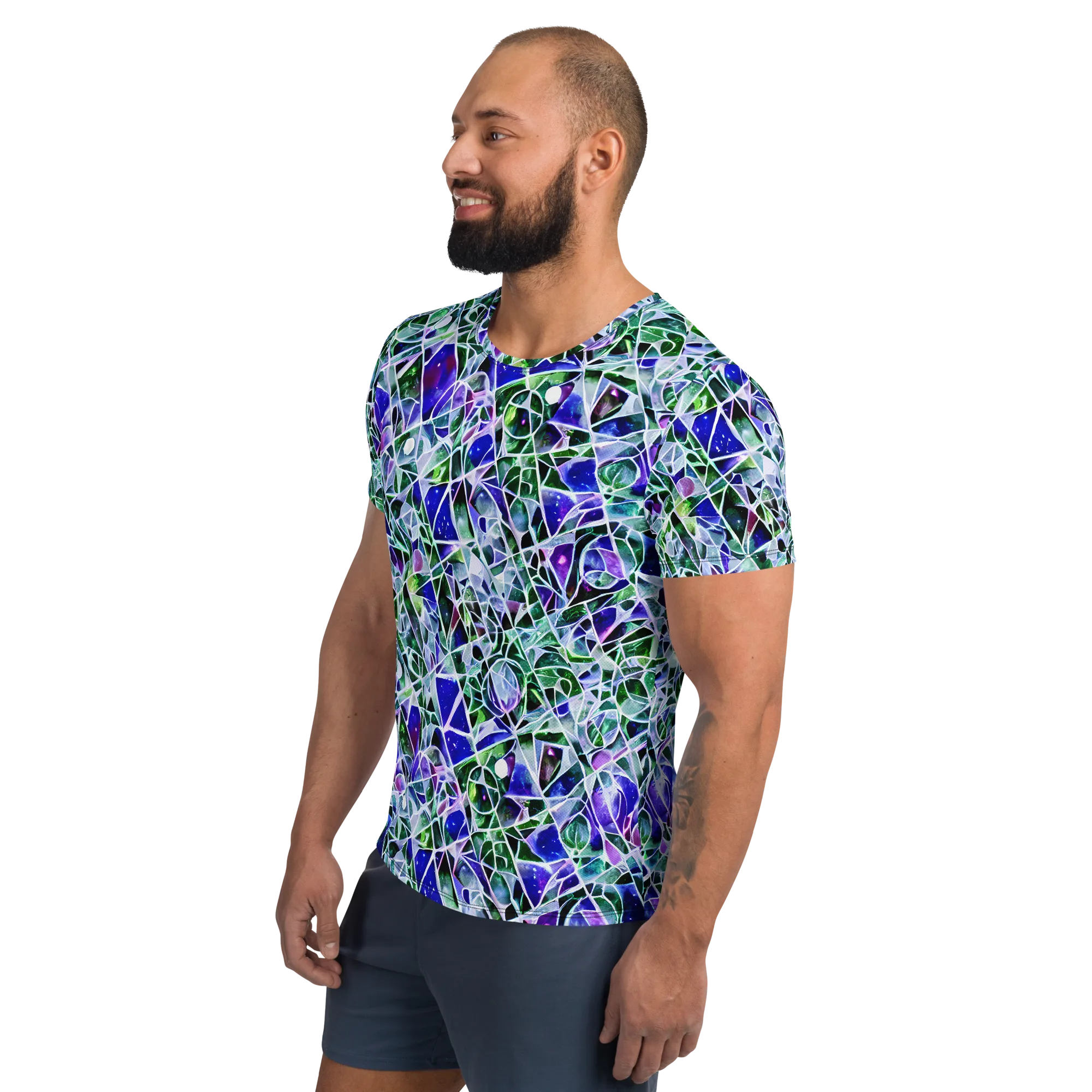 Prismatic Shatter on Men's Athletic T-Shirt — Left