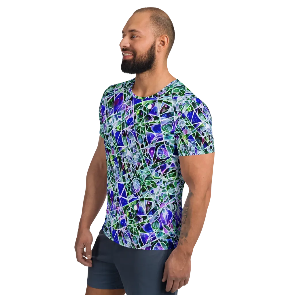 Prismatic Shatter on Men's Athletic T-Shirt — Left