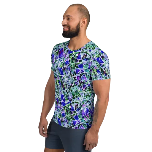 Prismatic Shatter on a Men's Athletic T-Shirt