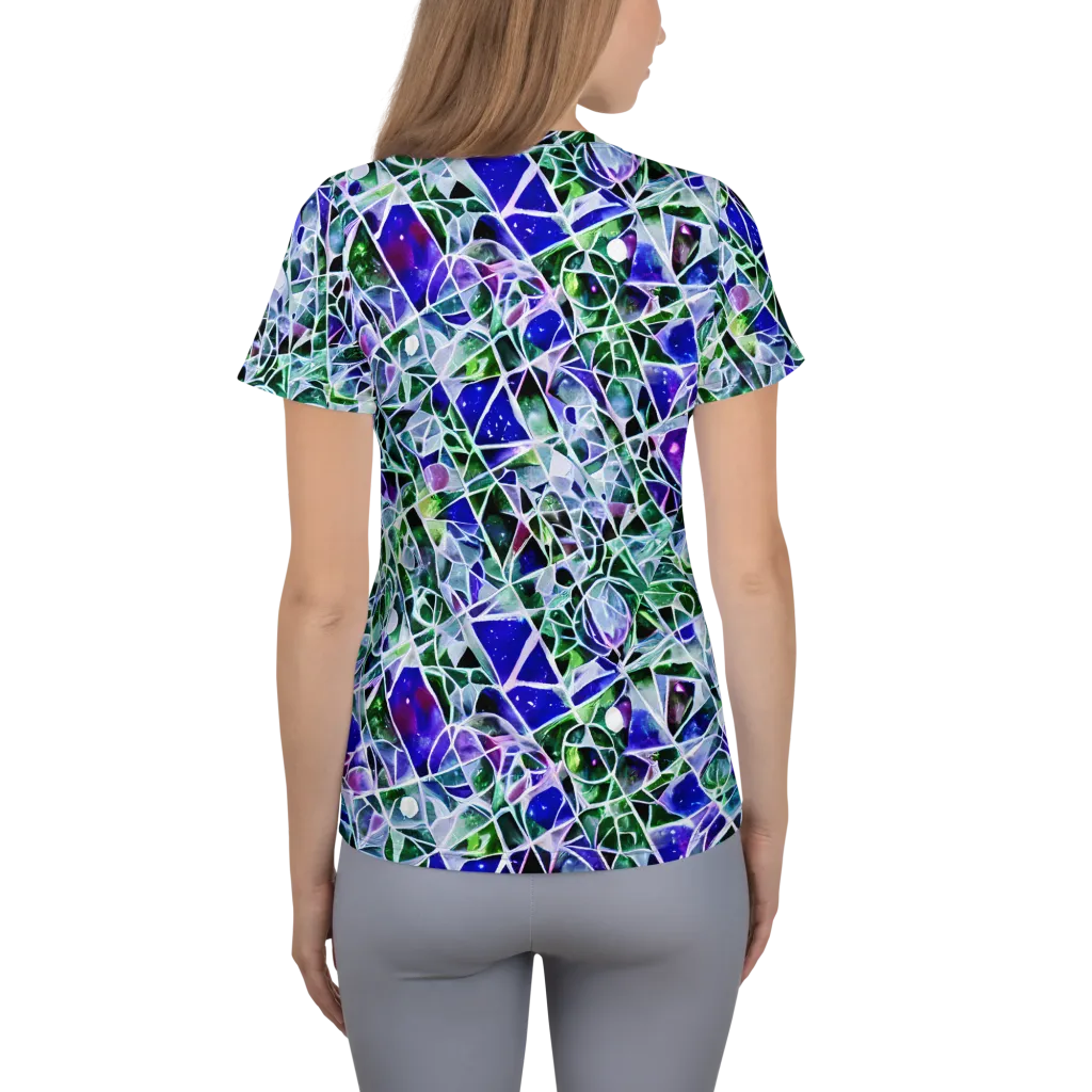Prismatic Shatter on Women's Athletic T-Shirt — Back