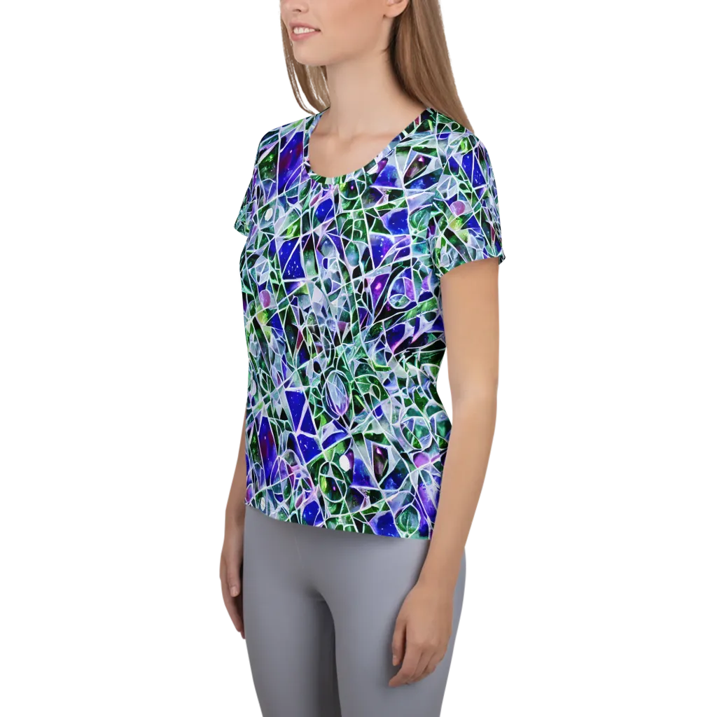 Prismatic Shatter on Women's Athletic T-Shirt — Left