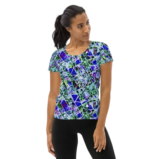 Prismatic Shatter on a Women's Athletic T-Shirt