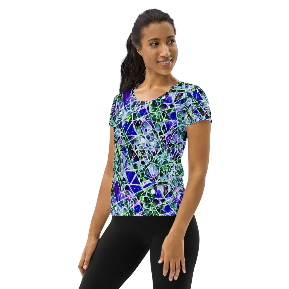 Prismatic Shatter on Women's Athletic T-Shirt — Left