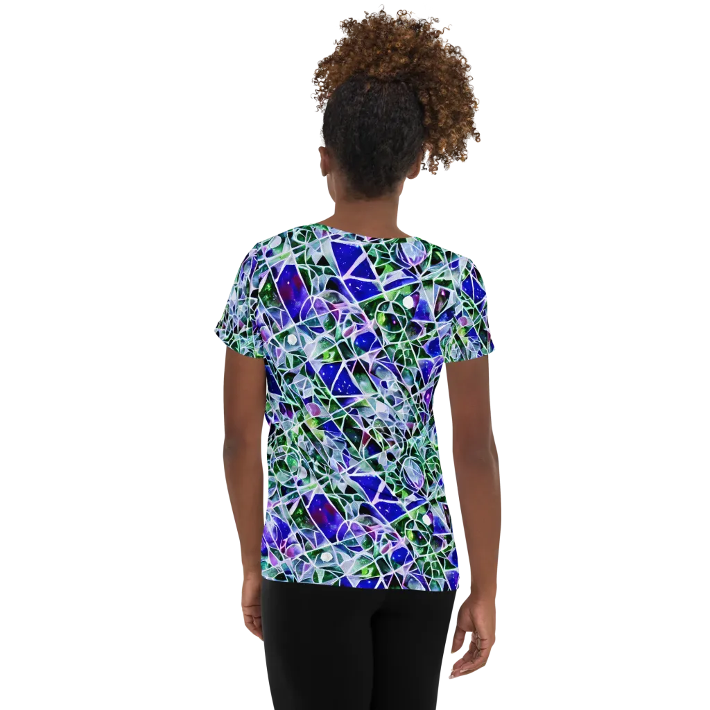 Prismatic Shatter on Women's Athletic T-Shirt — Back